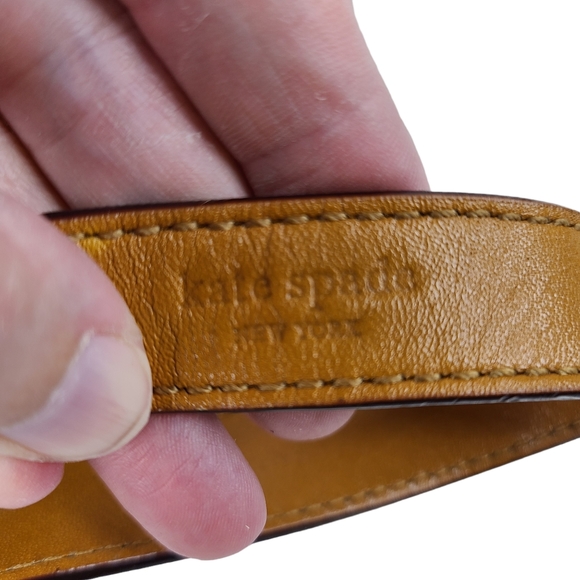 Kate Spade New York brown leather & pink abstract floral shoulder bag - Picture 11 of 16